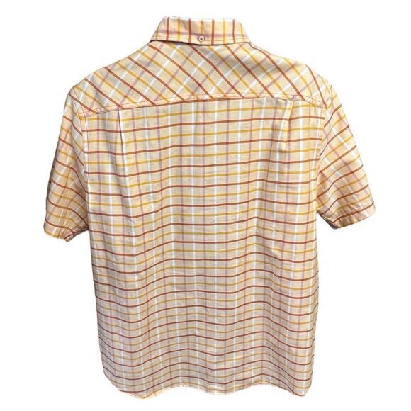 Geoffrey Beene‎ Shirt Short Sleeves Collared Plaid Cotton Men XL Button Up Logo - Picture 5 of 12